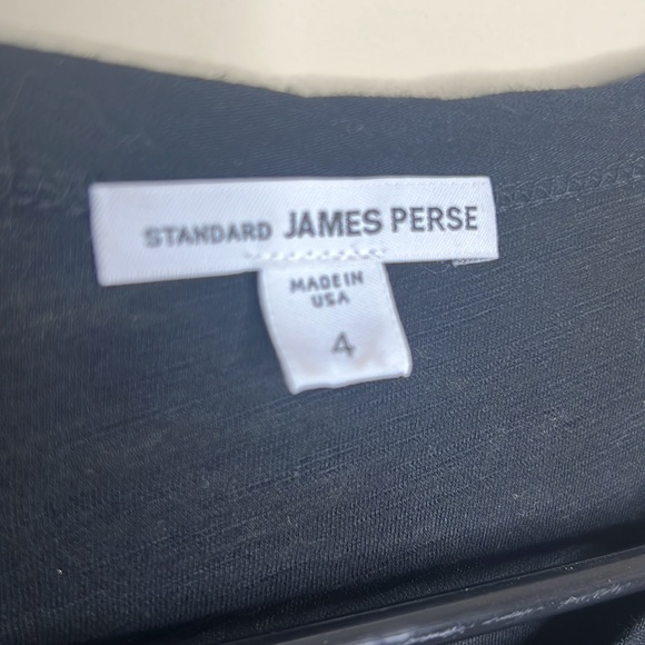 Standard James Perse top black solid cotton crewneck long sleeve xl - Picture 2 of 4